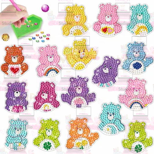 Colourful Bear DIY Diamond Art Sticker Set – Cute Rainbow Bear Craft Kit For Kids & Adults