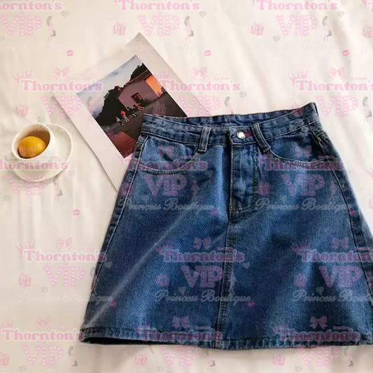 Casual Denim Skirt - Choice Of Colours