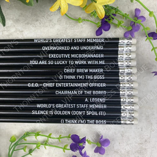 Workplace Funny Quote Pencils - Set Of Four
