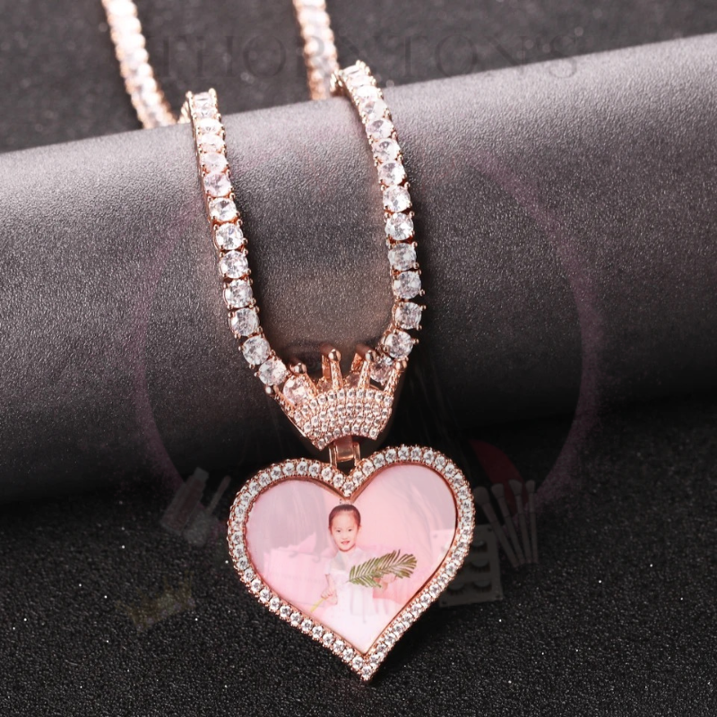 Picture Perfect Custom Heart Rhinestone Necklace