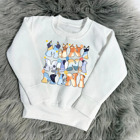 Kids Mini Bluey Styled Slogan Sweatshirt