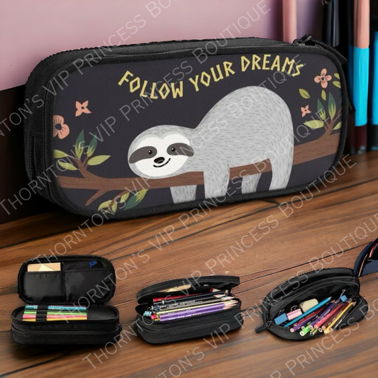 Follow Your Dreams Sloth Pencil Case
