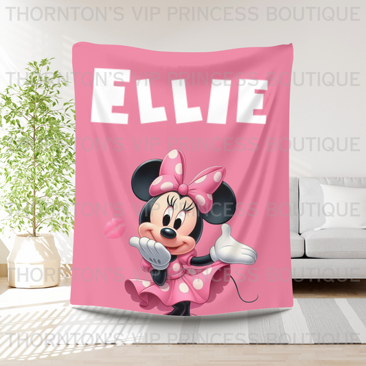 Themed Mouse Kisses Personalised Blanket