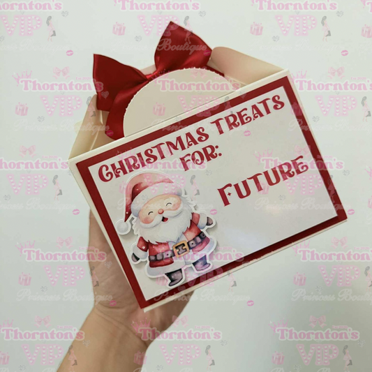 Personalised Christmas Treat Boxes with Bow – Flat Packed Gift Boxes in Multiple Designs