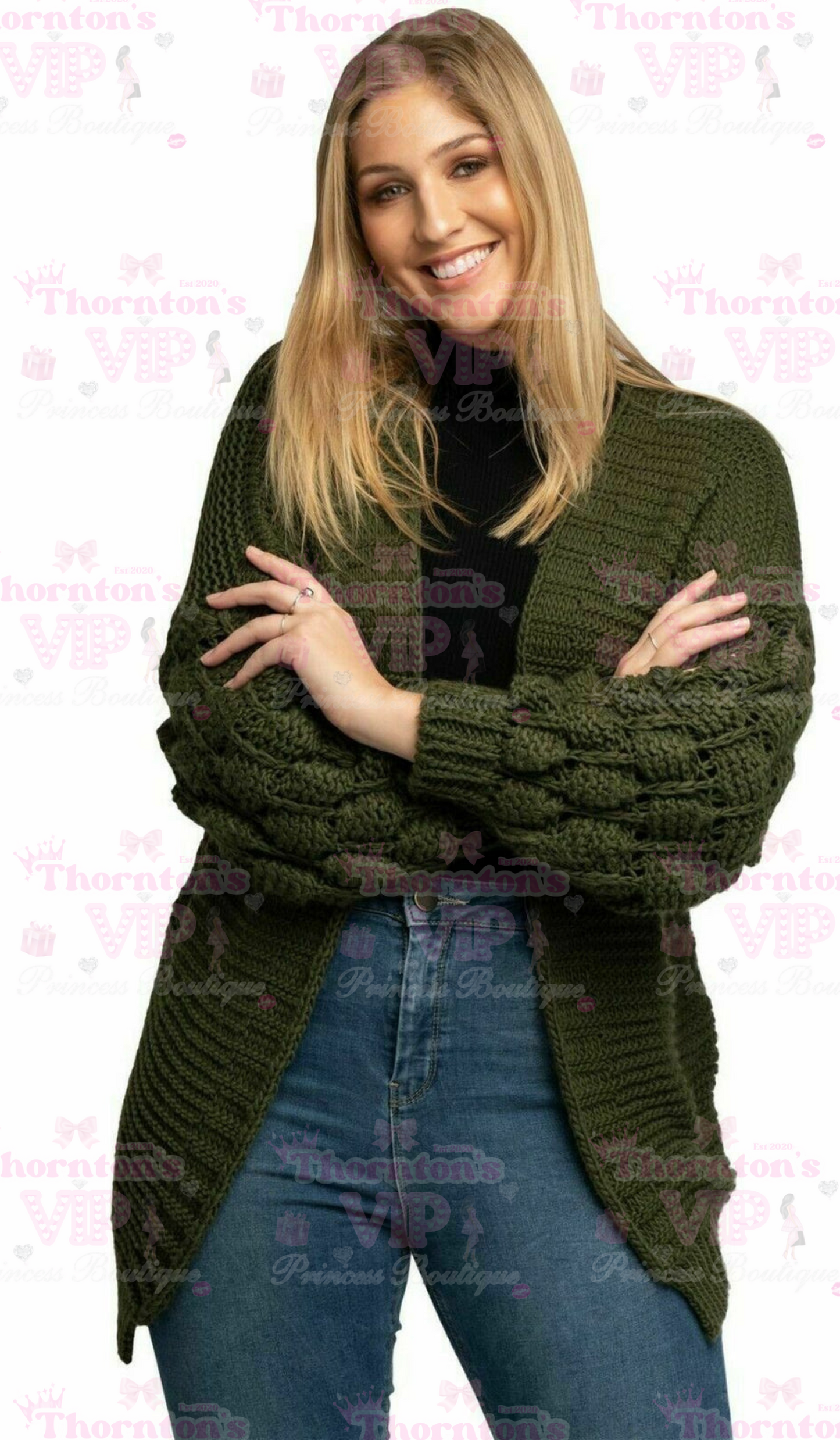 Bubble Bobble Sleeve Knitted Cardigan