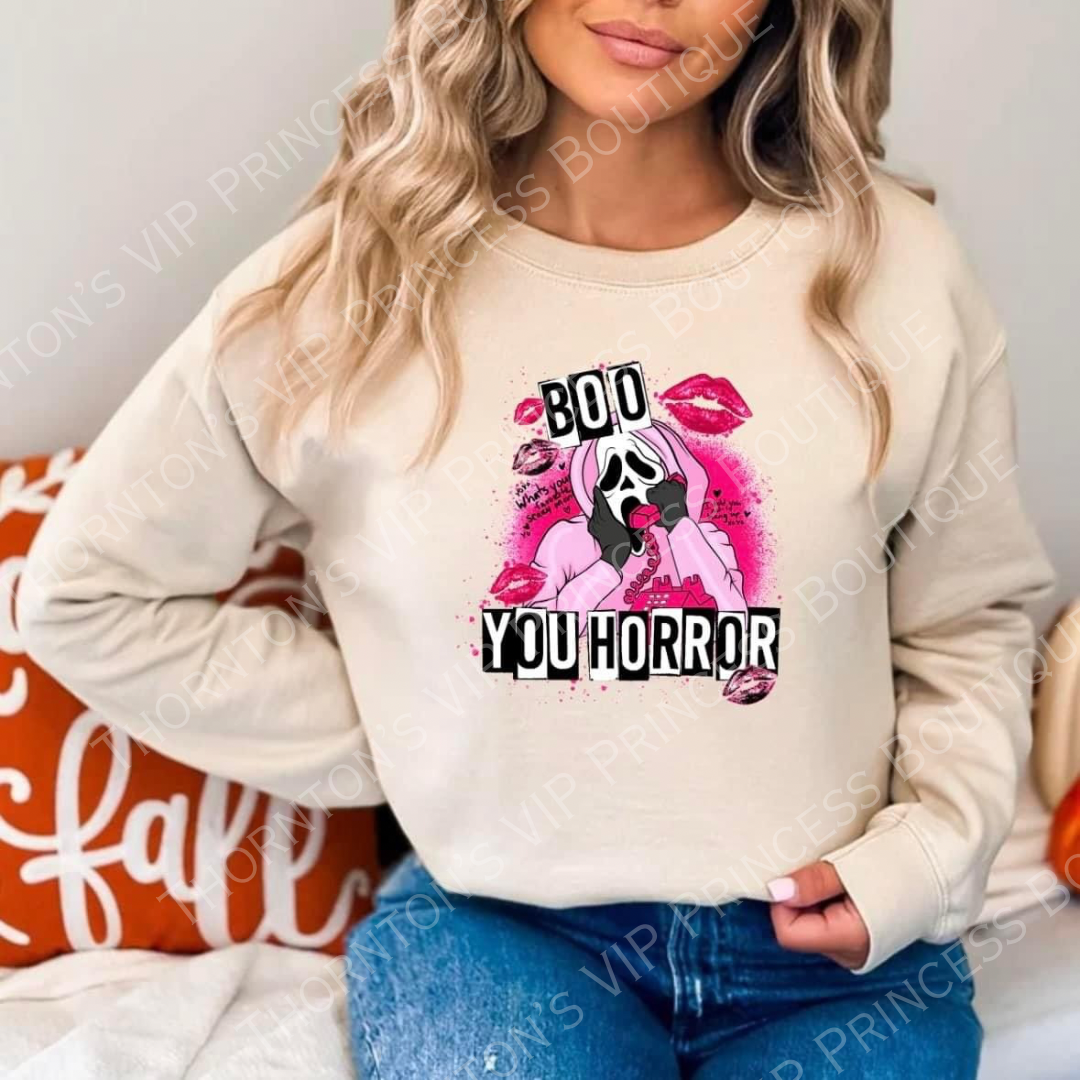 Women’s Boo You Horror Halloween Sweatshirt