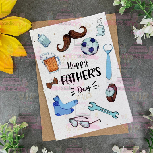 Happy Father’s Day Plantable Card – Eco-Friendly Wildflower Seed Card Gift For Dad