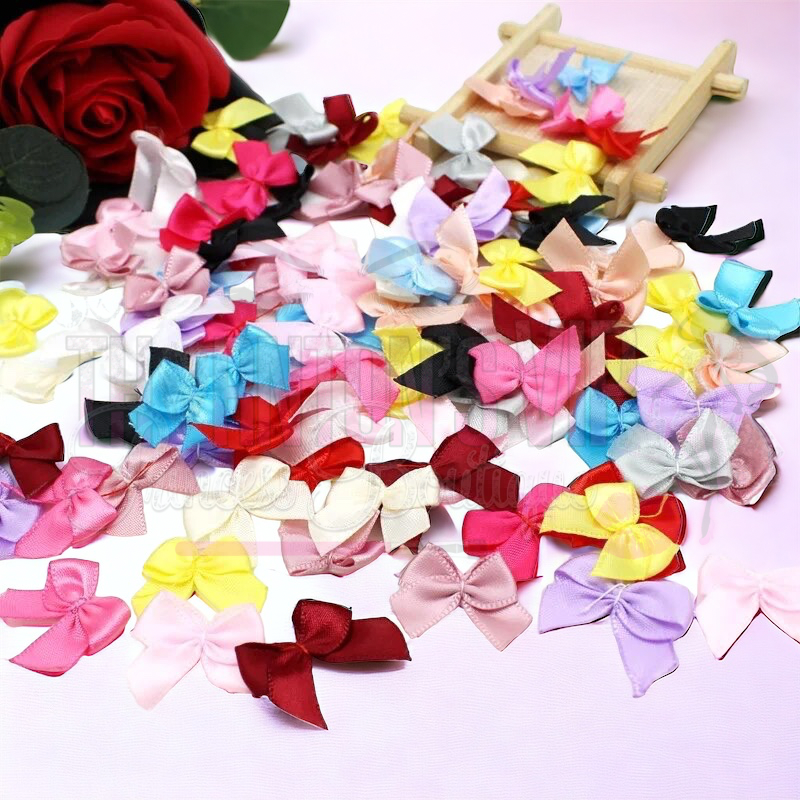 Pack Of Mini Satin Bows - Multicoloured