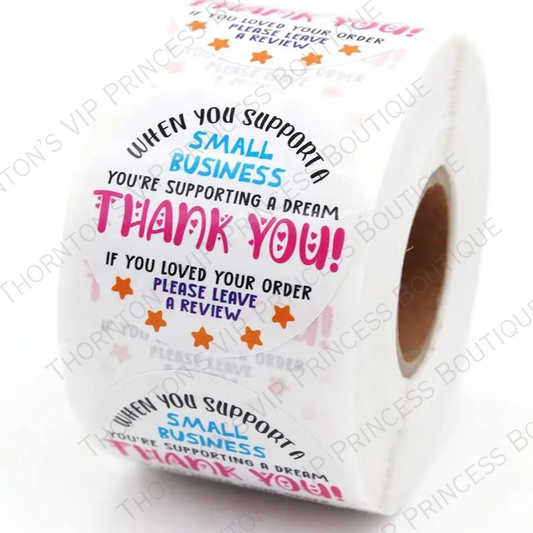 Roll Of 500 Support Small Business Stickers