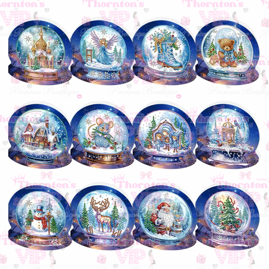 DIY Diamond Art Christmas Snowglobe Cards Set Of 12