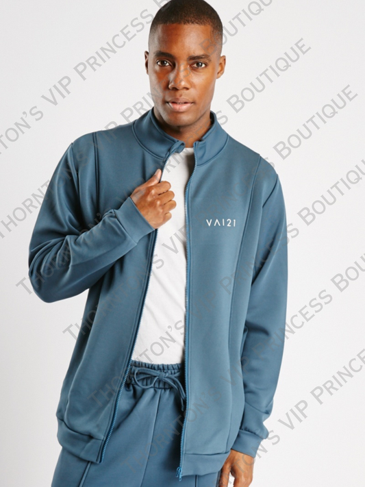 Men’s Teal Logo Front Zip Up Jacket