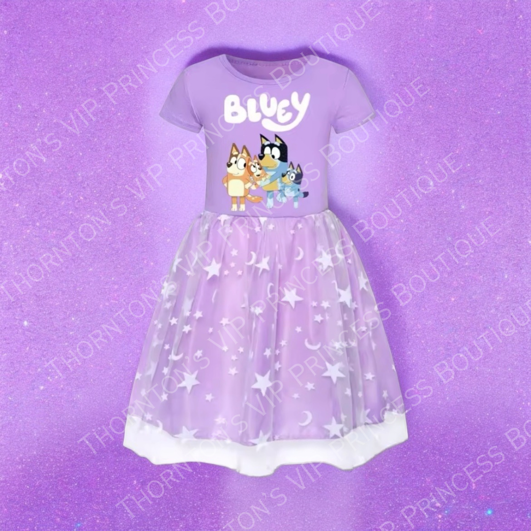 Girls Cartoon Dog Star Dress