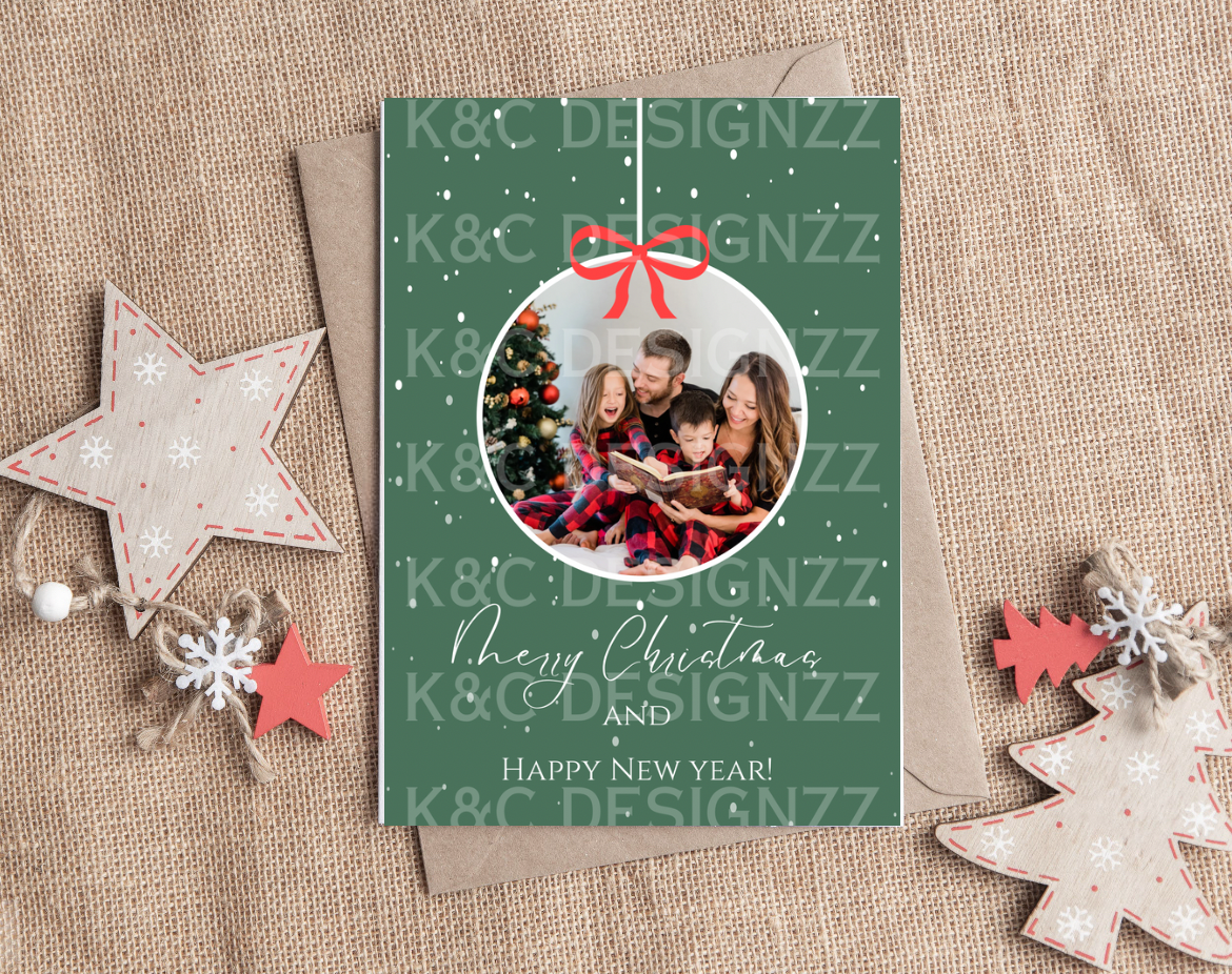 Christmas Custom Image Hanging Bauble Card