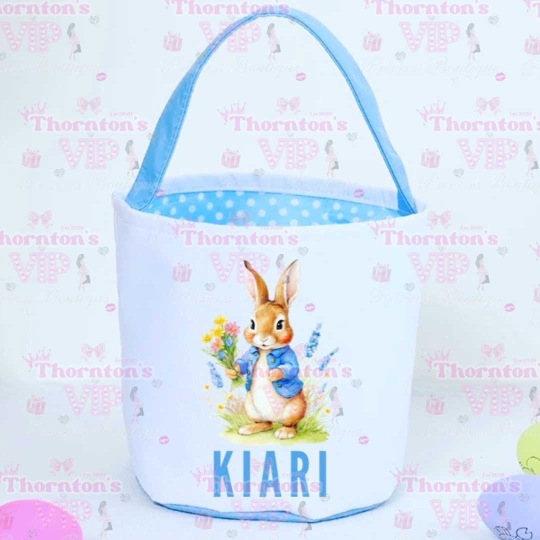 Easter Personalised Polka Dot Bucket Bags