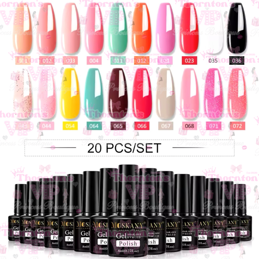 Gel Nail Polish 20 Pc Sets - Choice Of 6 Different Sets