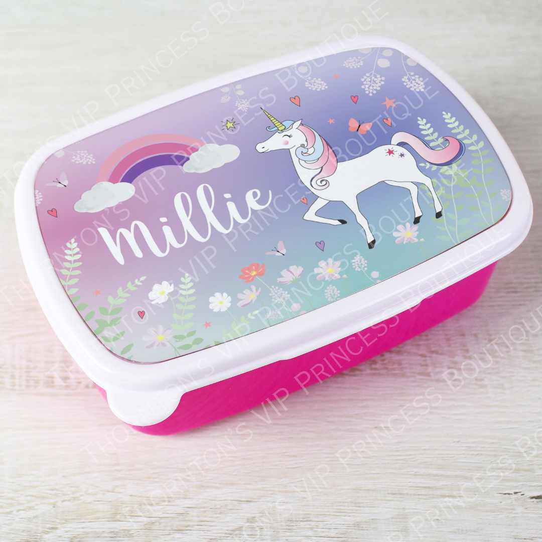 Personalised Unicorn Pink Lunch Box