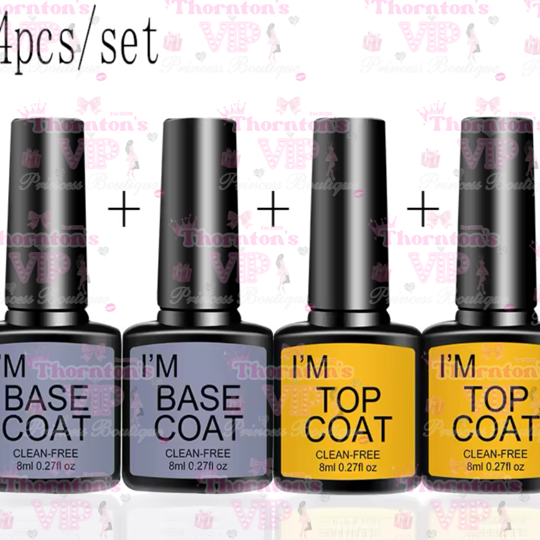 Gel Base Coat & Top Coat - Set Of Four