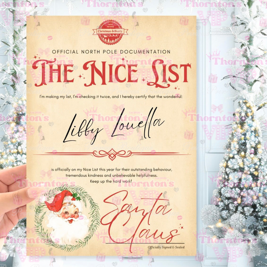 The Nice List Christmas Certificate