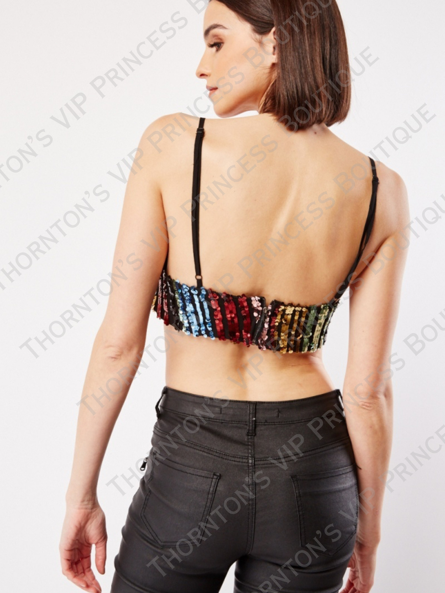 Disco Sequin Low Plunge Bralette