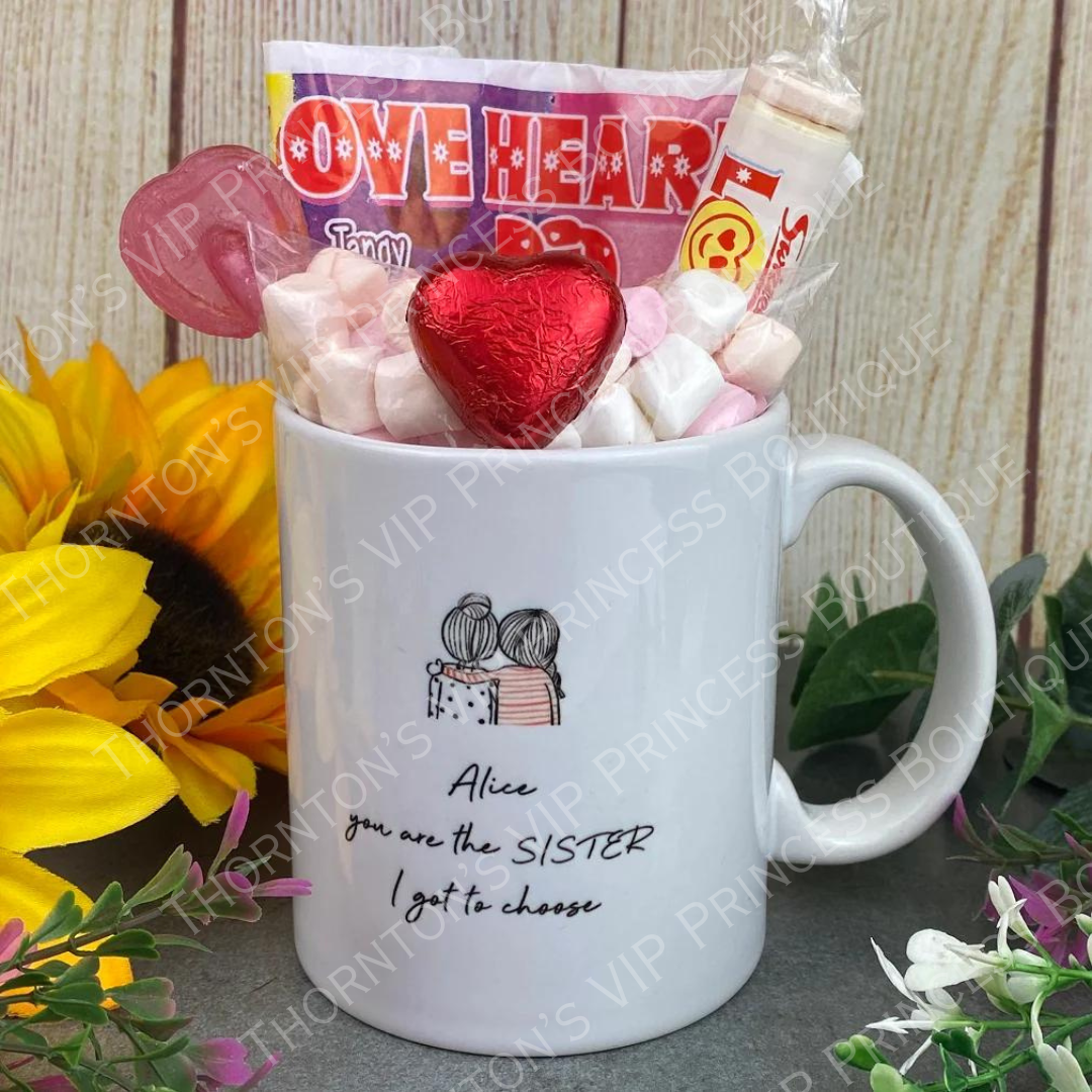 Personalised You Are The Sister I Got To Choose Ceramic Filled Mug