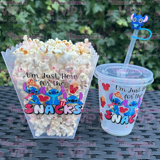 Popcorn Snack Box & Matching Cold Cup Set – Multiple Designs | 16oz & 24oz Options