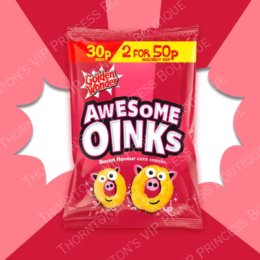 Box Of 36x Golden Wonder Awesome Oinks