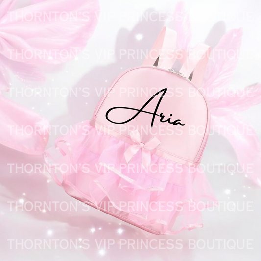 Girls Personalised TuTu Satin Backpack