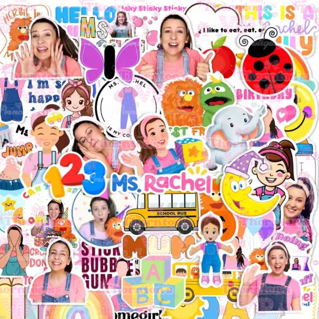 50 Piece Ms Rachel Inspired Stickers