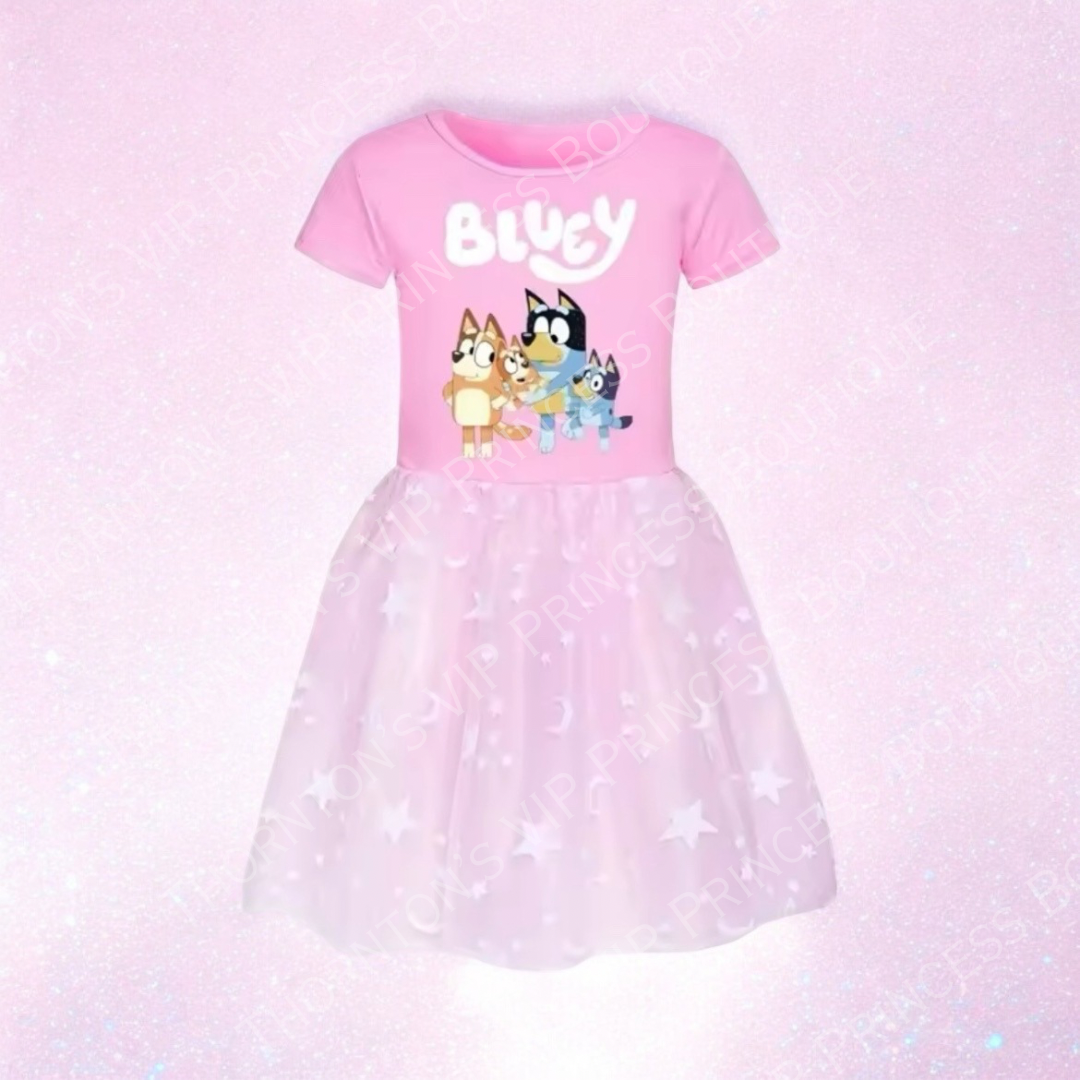 Girls Cartoon Dog Star Dress