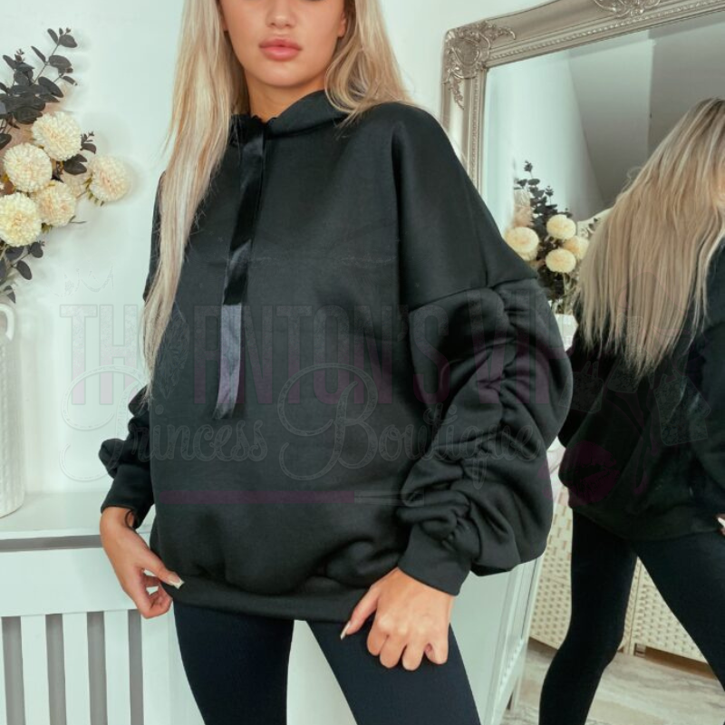 Ava Ruched Sleeved Hoodies