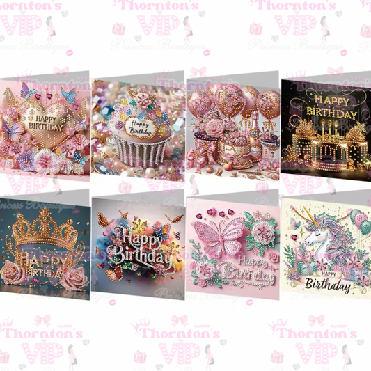 DIY Diamond Art Mixed Designs Birthday Cards Set Of 8