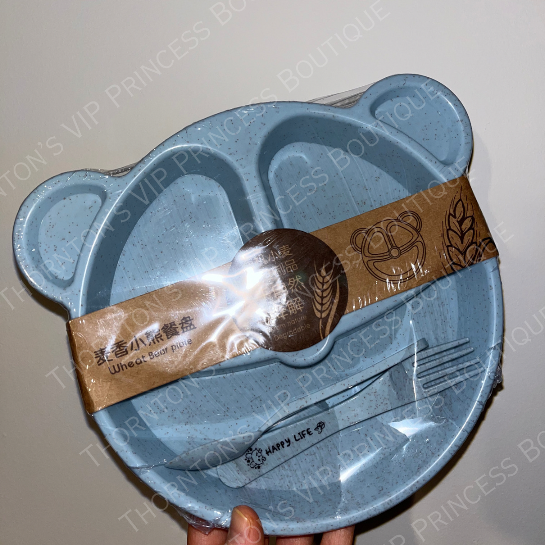 Children’s Bear Wheat Divider Plate Set