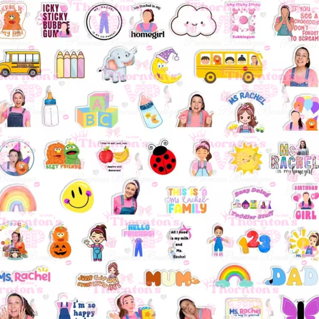 50 Piece Ms Rachel Inspired Stickers