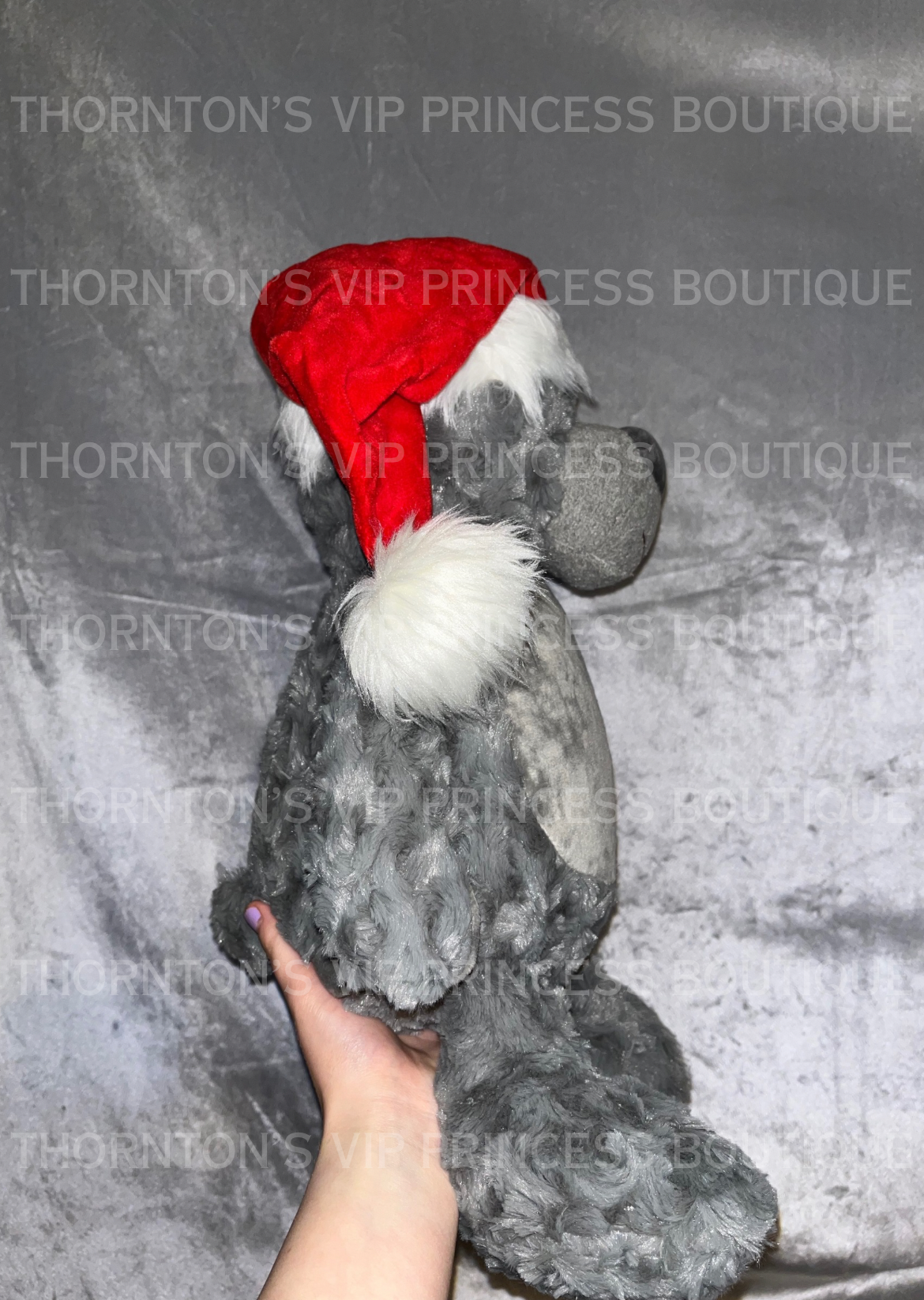 Grey Large Santa Christmas Bear - Personalisable