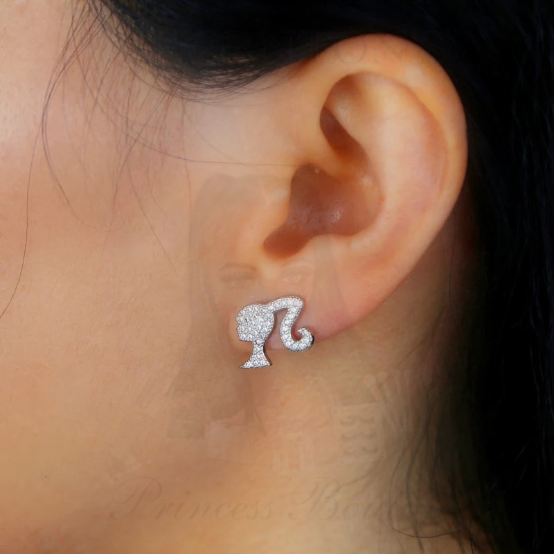 Barbie Glam Head Stud Earrings