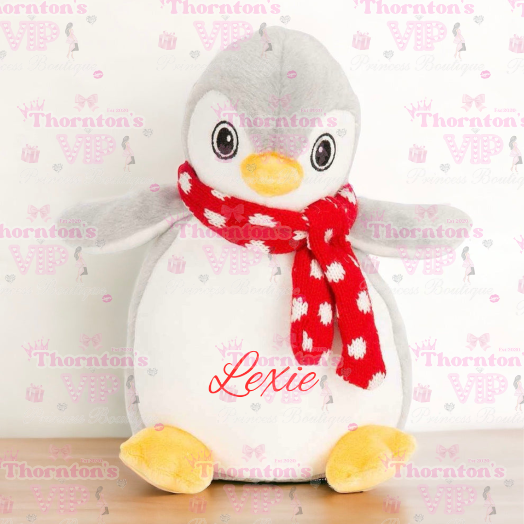 Personalised Christmas Penguin Plushie