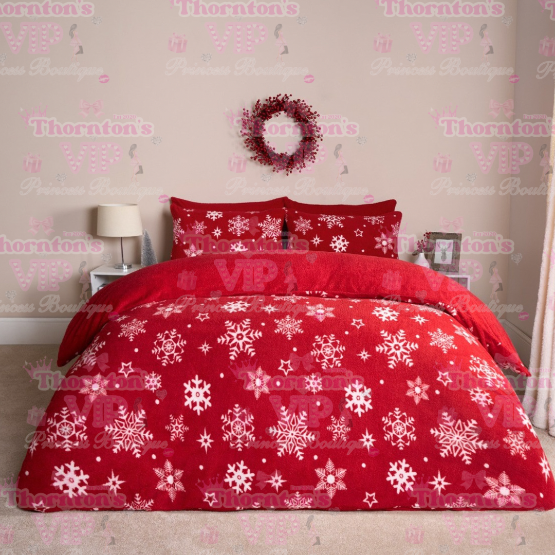 Snowflake Fleece Bedding Set - Choice Of Colours