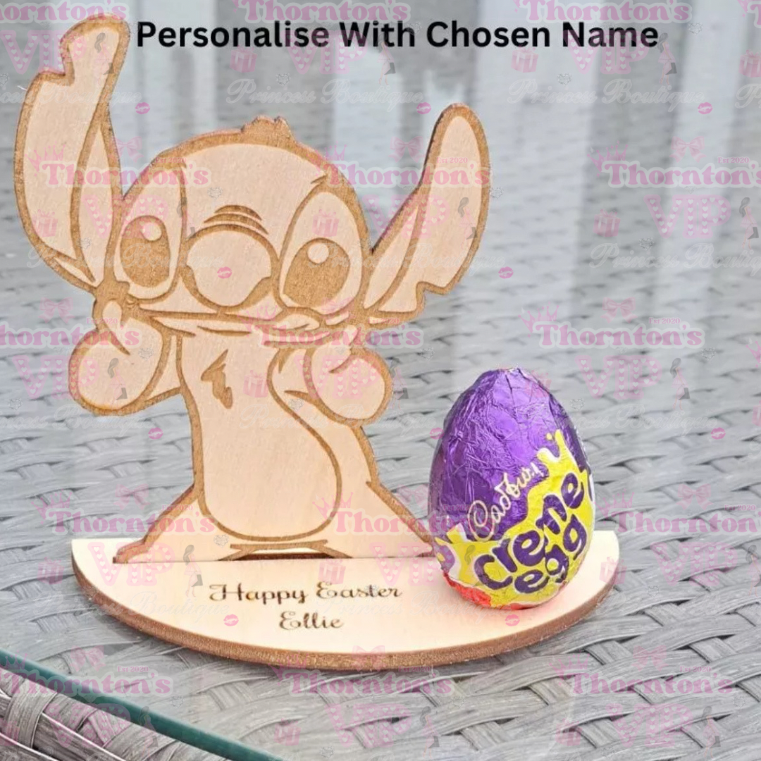 Personalised Inspired Monster Easter Egg Holder With Chocolate Egg