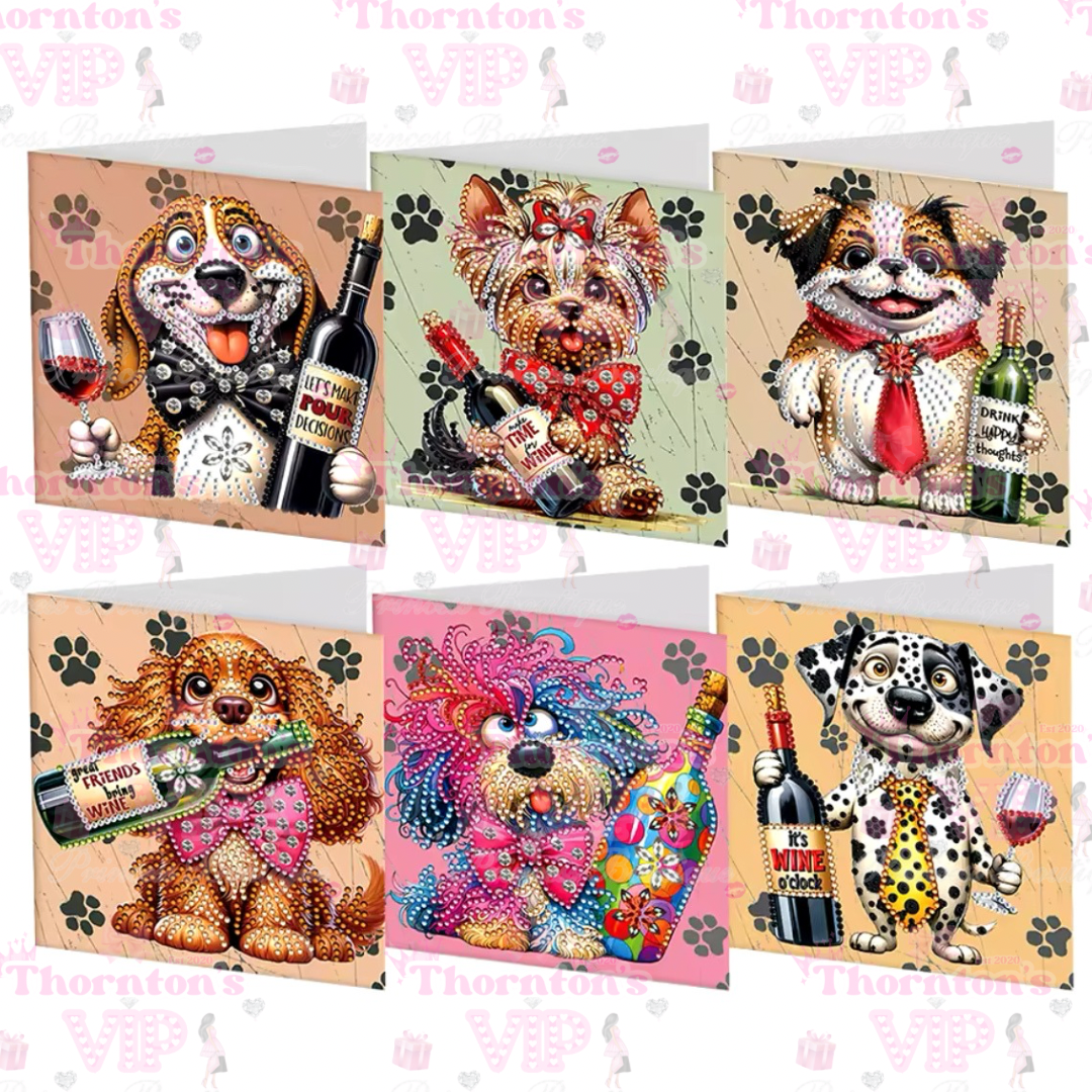 DIY Diamond Art Drunken Dogs Cards Set Of 6