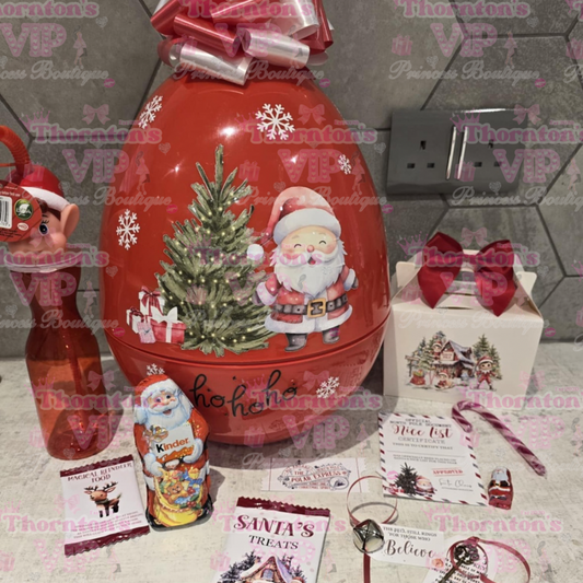 Red Santa Filled Christmas Gift XL Egg Hamper