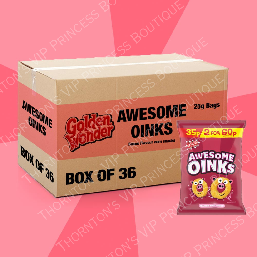 Box Of 36x Golden Wonder Awesome Oinks