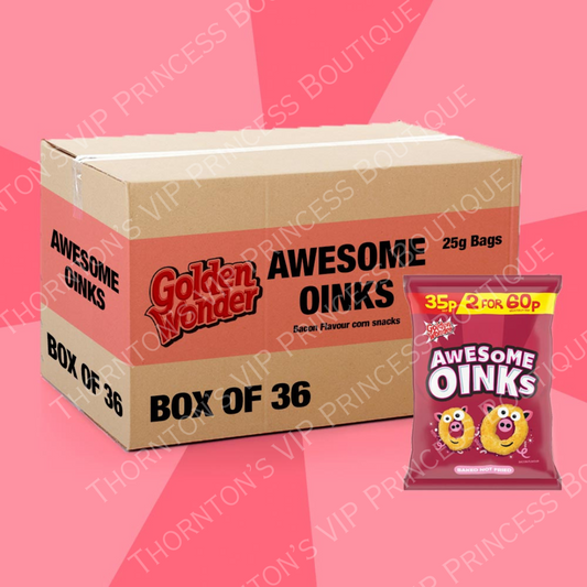 Box Of 36x Golden Wonder Awesome Oinks