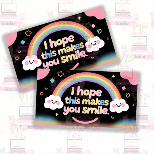 Rainbow Clouds “I Hope This Makes You Smile” Cards – 50 or 100 Pack Uplifting Mini Notes