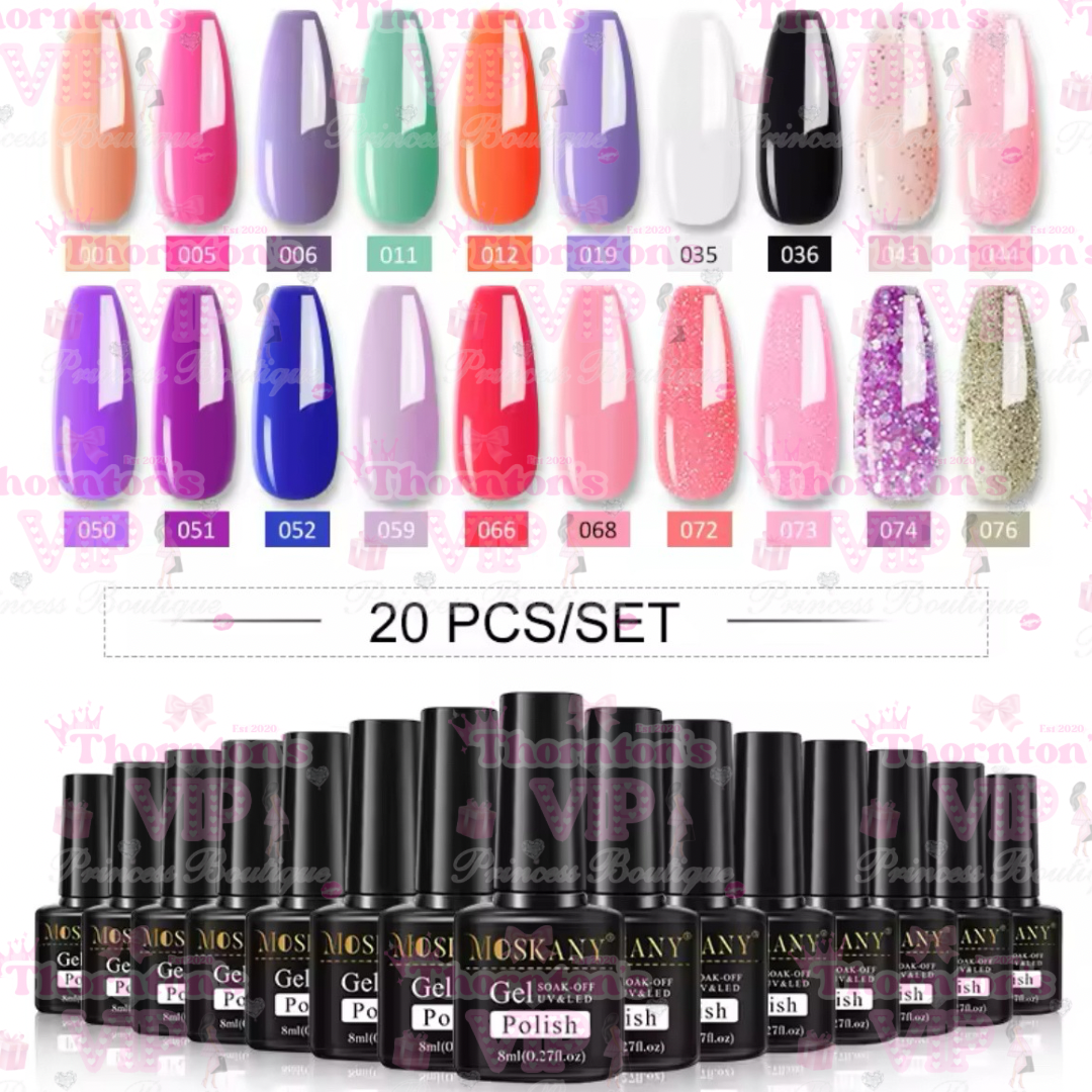 Gel Nail Polish 20 Pc Sets - Choice Of 6 Different Sets