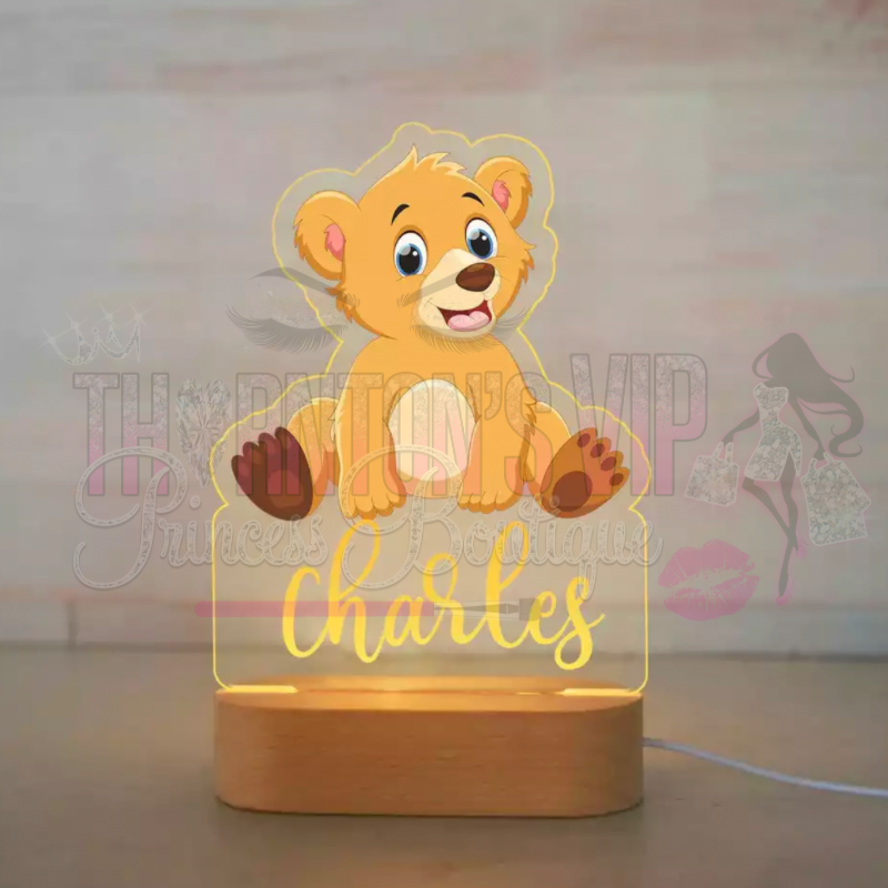 Personalised Zoo Glow Kids Night Light