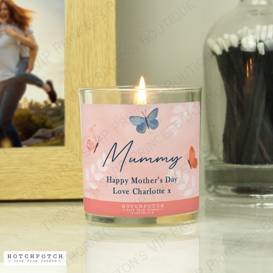 Personalised Butterfly Scented Candle Jar