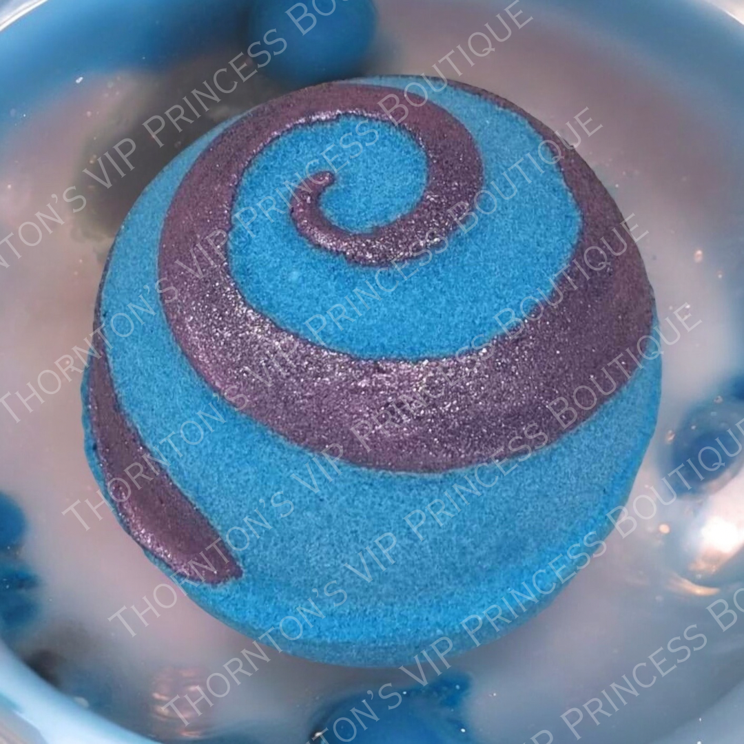 Swirly Ball Blue Monster Hidden Toy Bath Bomb