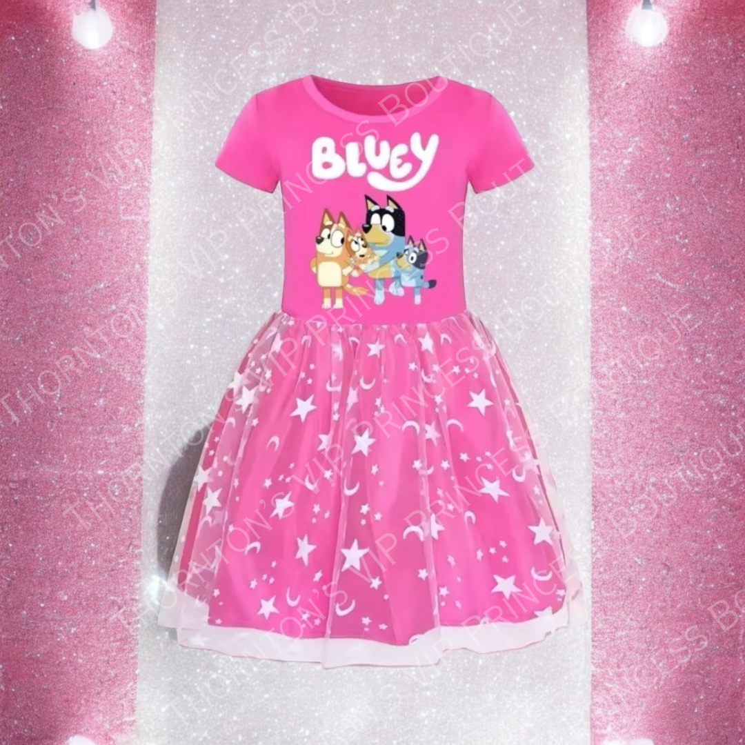 Girls Cartoon Dog Star Dress