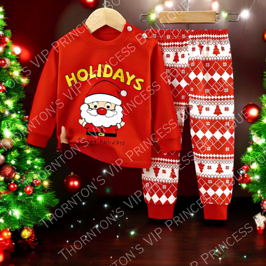 Kids Red Santa Christmas Outfit