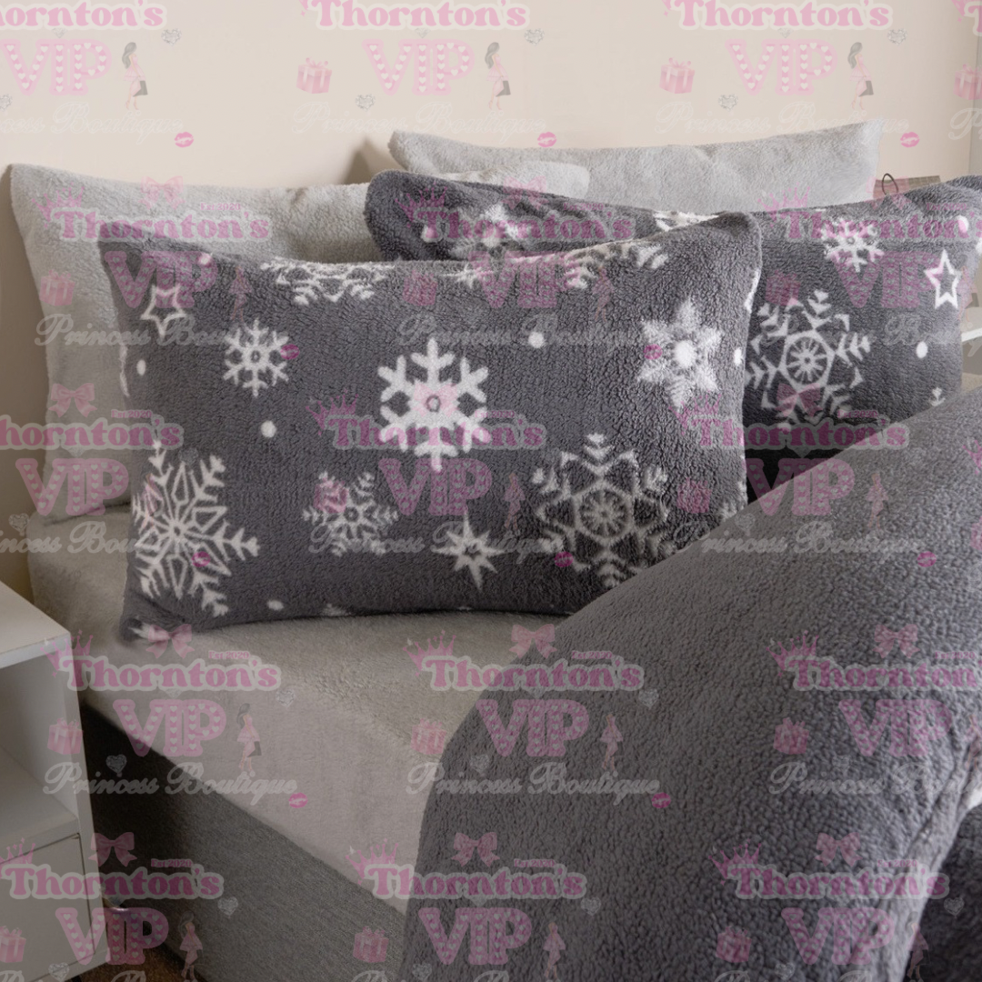 Snowflake Fleece Bedding Set - Choice Of Colours